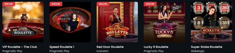 Verschillende versies van live roulette