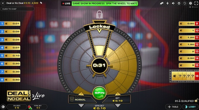 Deal or No Deal Live: kraak de kluis en kwalificeer jezelf! Kwalificatie Deal or No Deal Live
