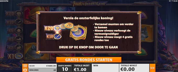 Ivan and the Immortal King bonus feature Ivan and the immortal king gratis spins feature