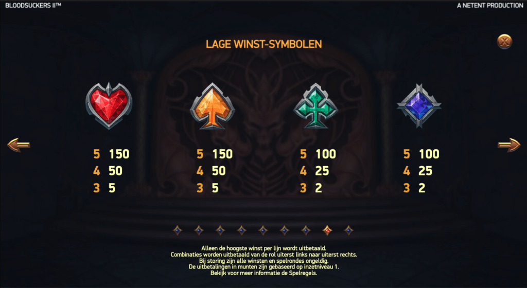 Blood Suckers 2 lage winst symbolen