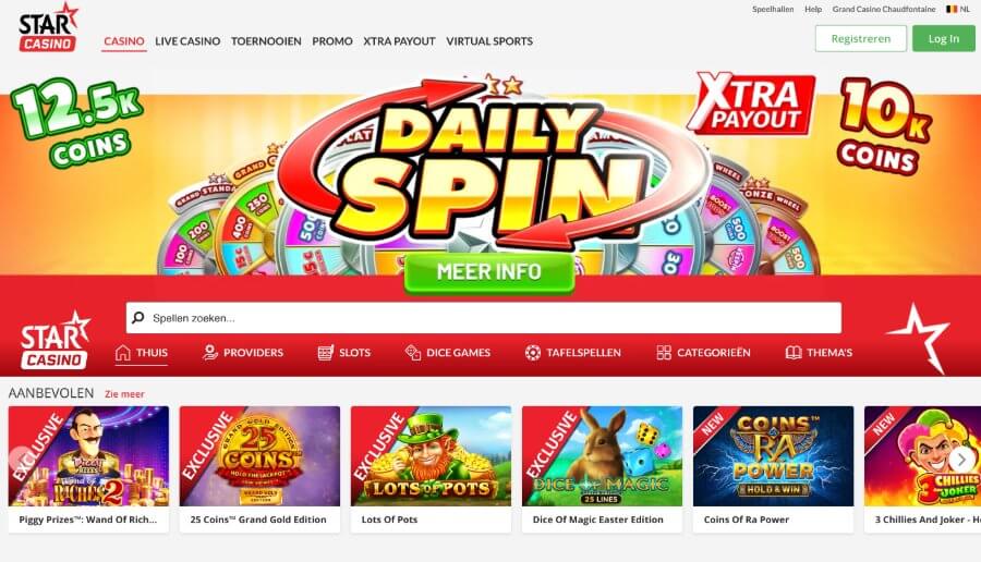 Homepage van StarCasino.be