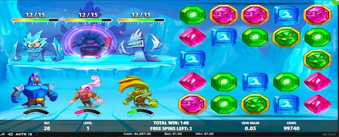 De Ice World: één van de drie bonusrondes van de Wild Worlds gokkast Wild Worlds gokkast gratis spins